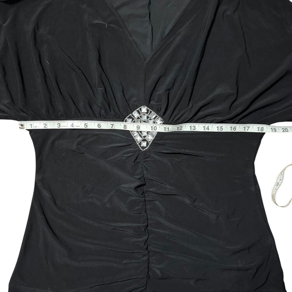 Vintage Y2K Metrostyle Dolman Sleeve Ruched Rhinestone Top Size Large - Picture 4 of 4